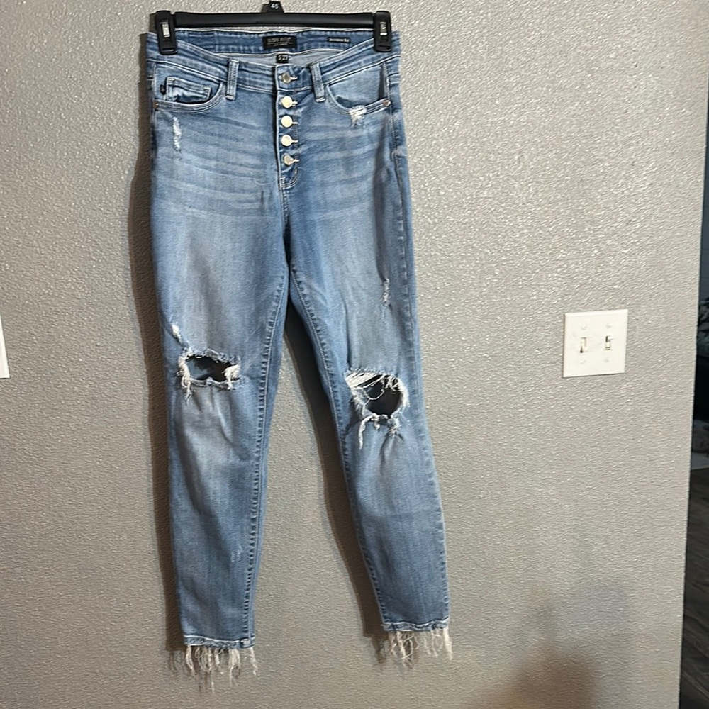 Judy Blue Light Blue High Rise Distressed Jeans